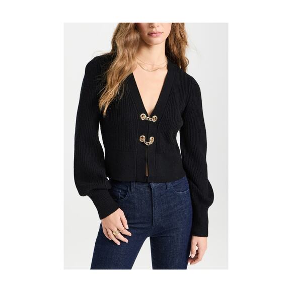 Generation Love 'Monse' Black Wool Cropped Cardigan Size XS - Picture 1 of 5